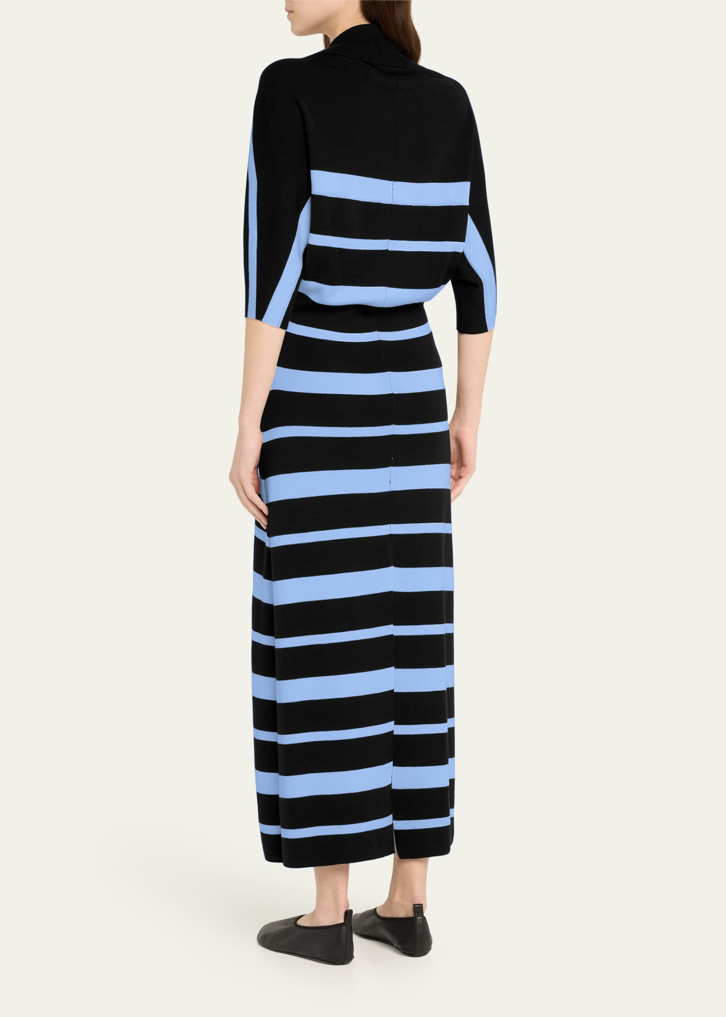 Solana Polo Stripe Superfine Merino Wool Dress - 3