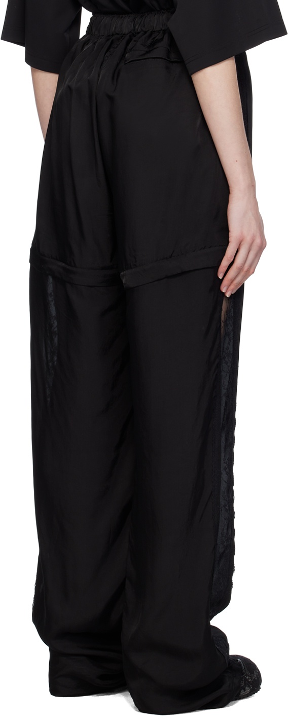 Black Lace Track Pants - 3