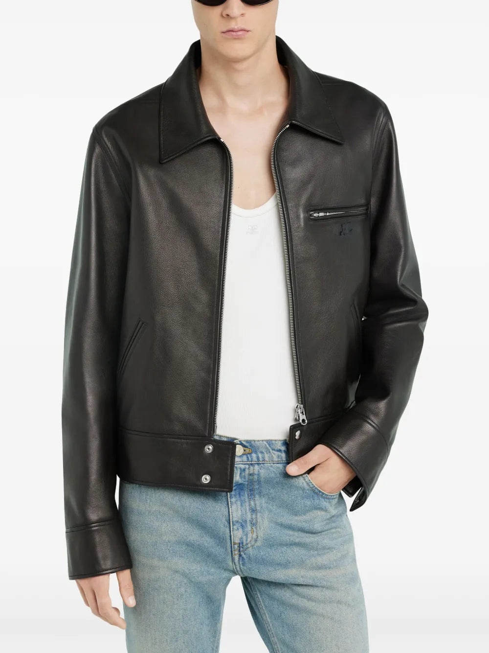 ZIP-UP LEATHER JACKET - 5