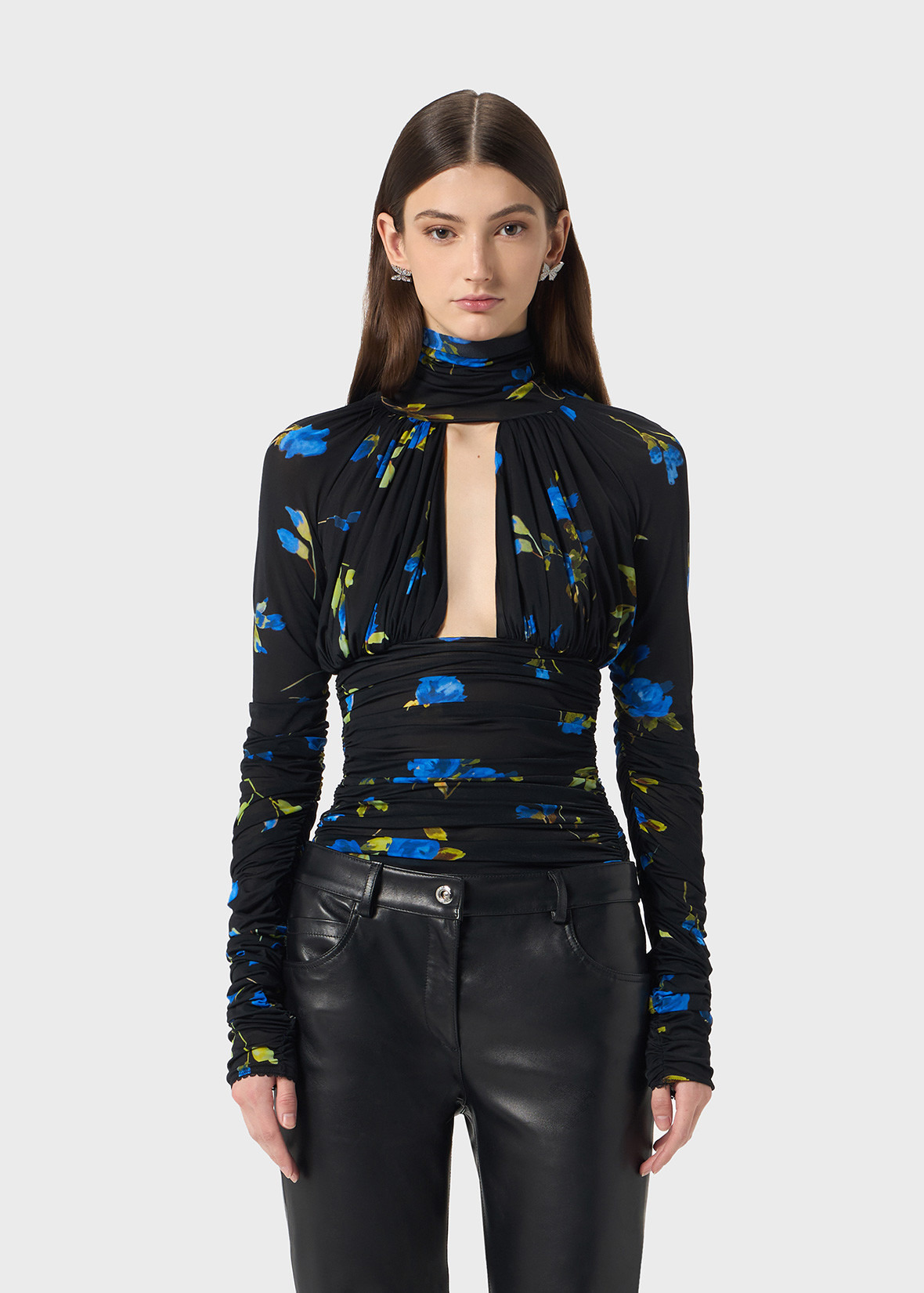 PRINTED JERSEY BODYSUIT WITH CUT-OUT - 3