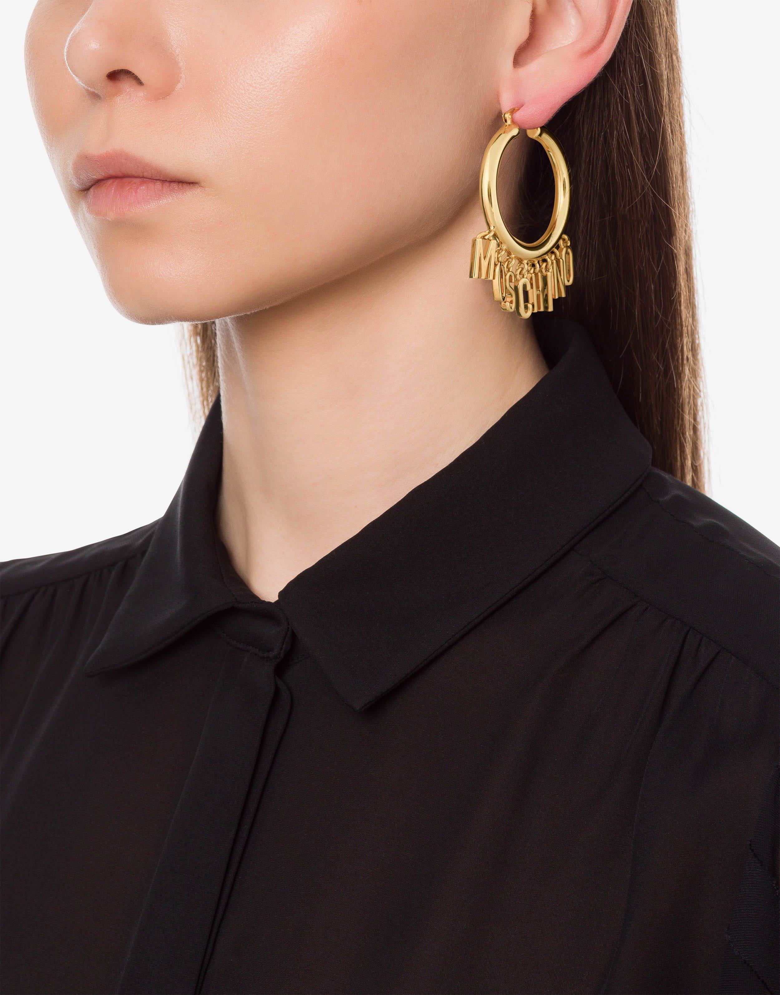LETTERING CHARMS CIRCLE EARRINGS - 4