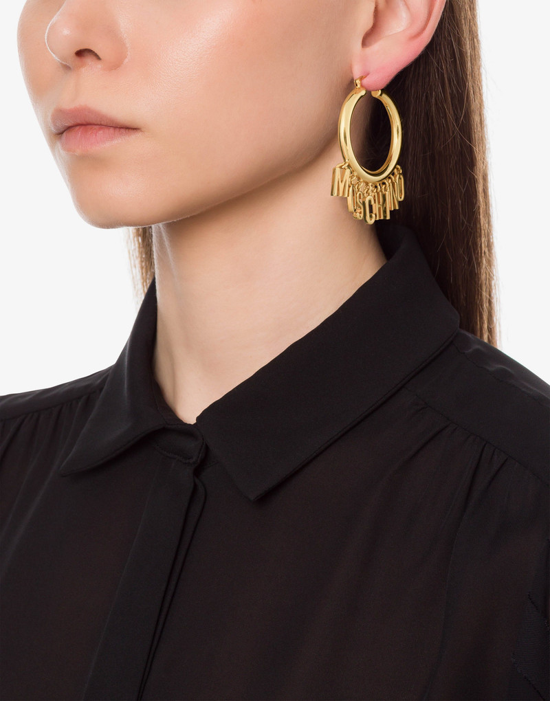 LETTERING CHARMS CIRCLE EARRINGS 4