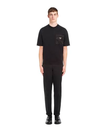 Prada Cotton T-shirt with nylon pocket outlook