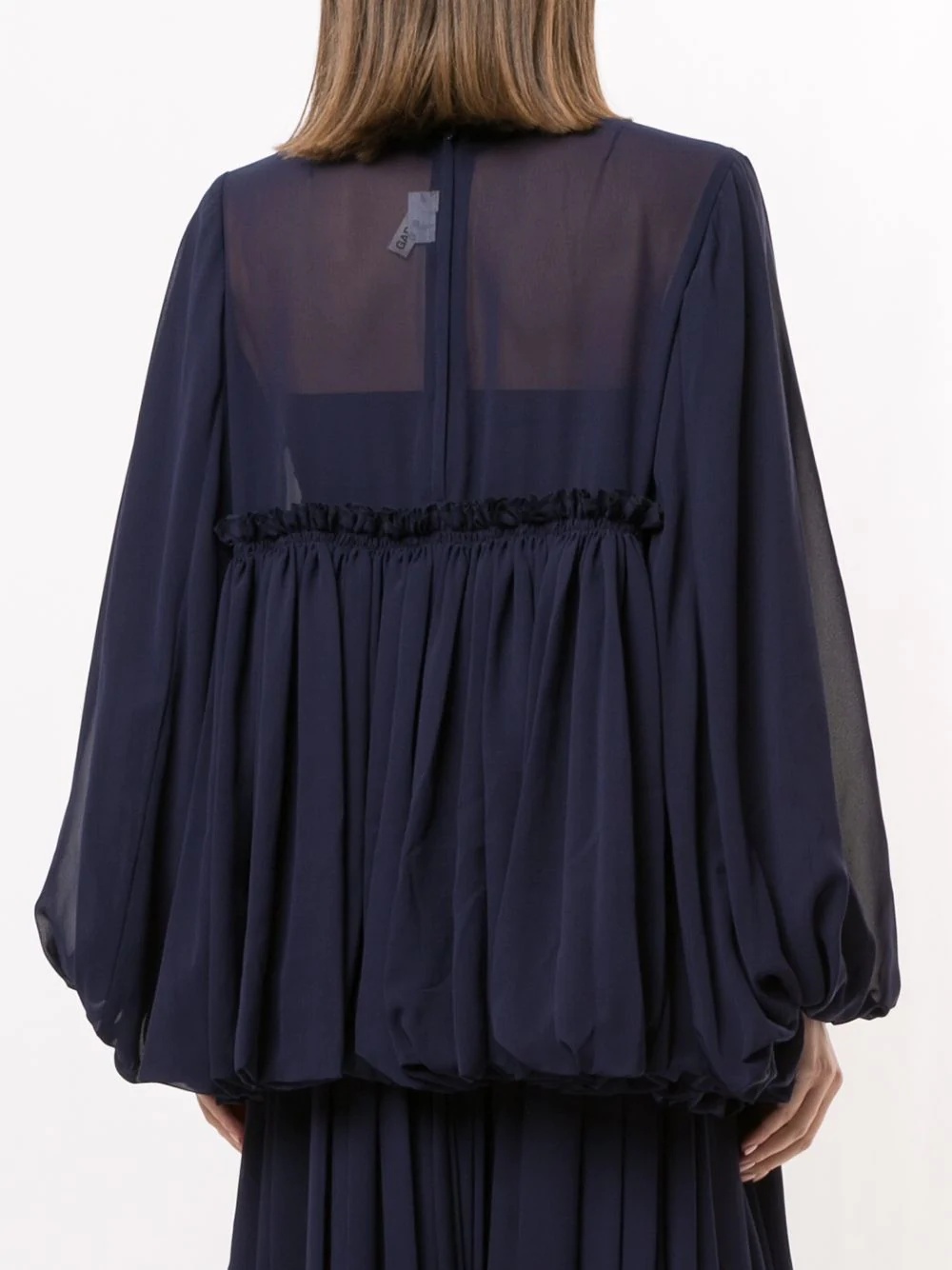 ruffle-trimmed panelled blouse - 4