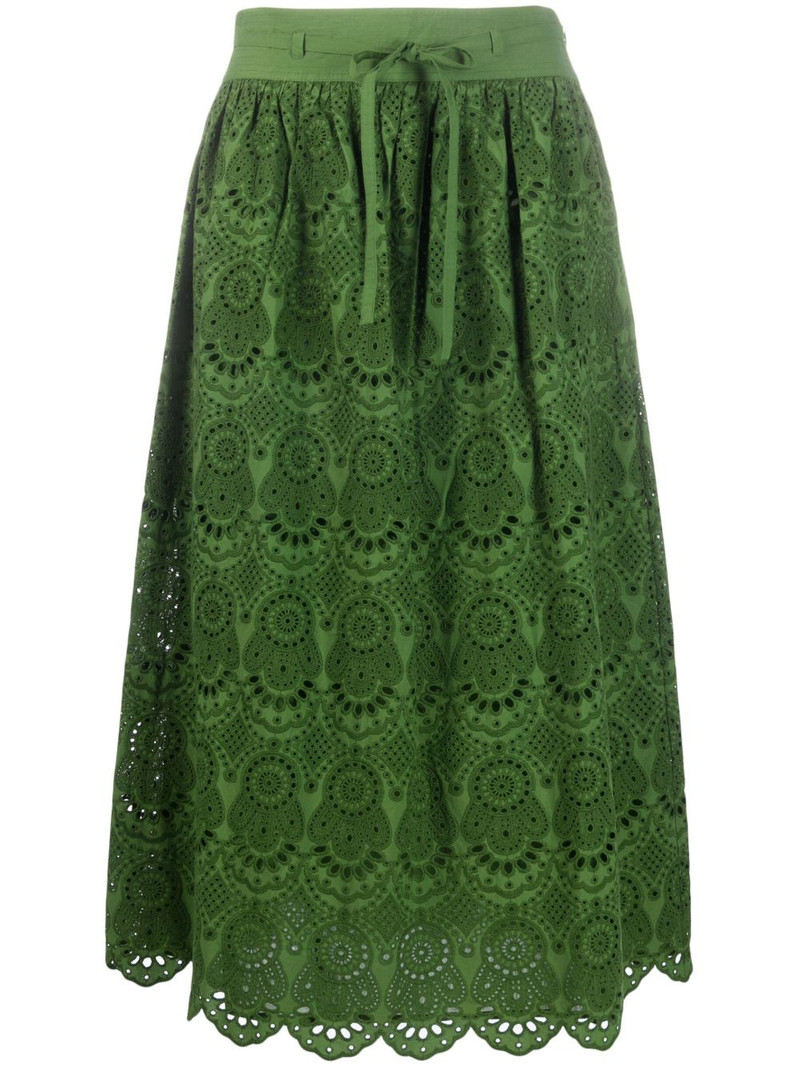 Clarabella eyelet-detail skirt 1