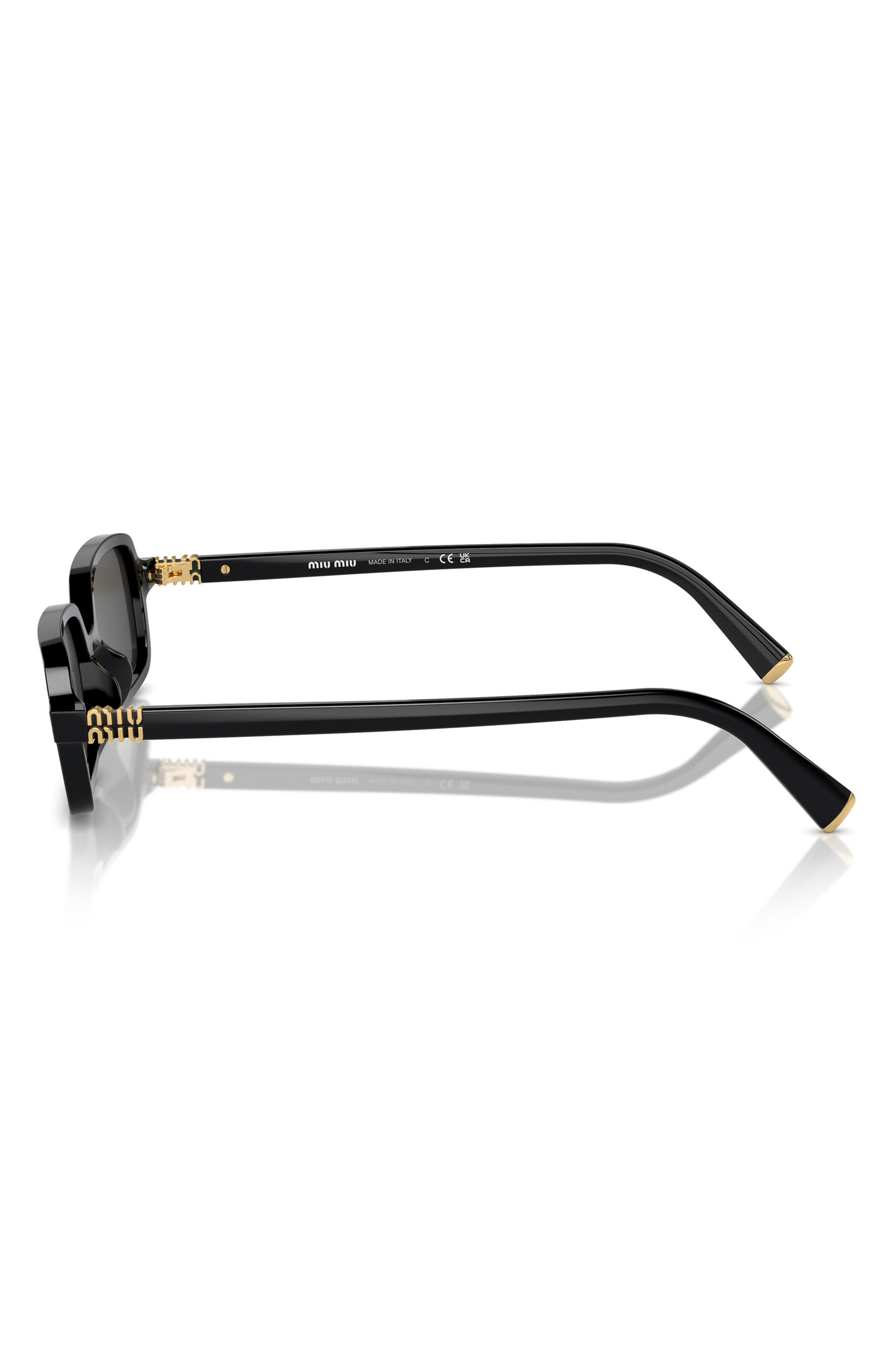 Miu Miu 52mm Rectangular Sunglasses in Black at Nordstrom - 4