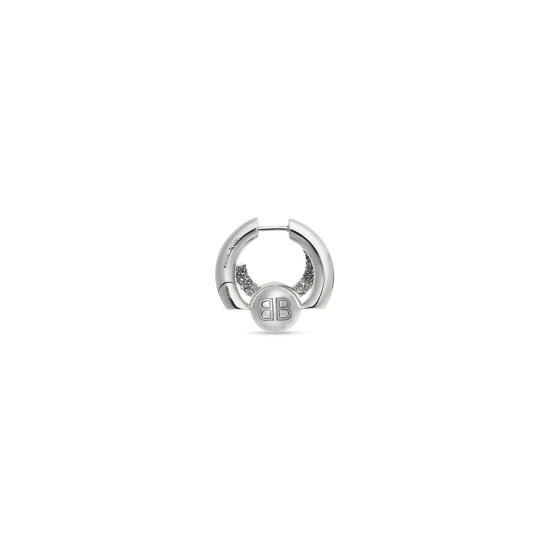 BALENCIAGA Women's Cut Double Earring in Silver outlook