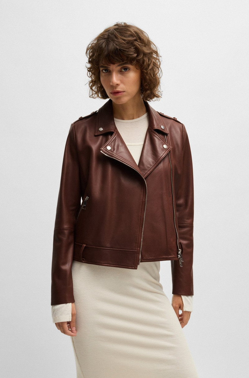 REGULAR-FIT JACKET IN NAPPA LEATHER WITH BUCKLED BELT 2