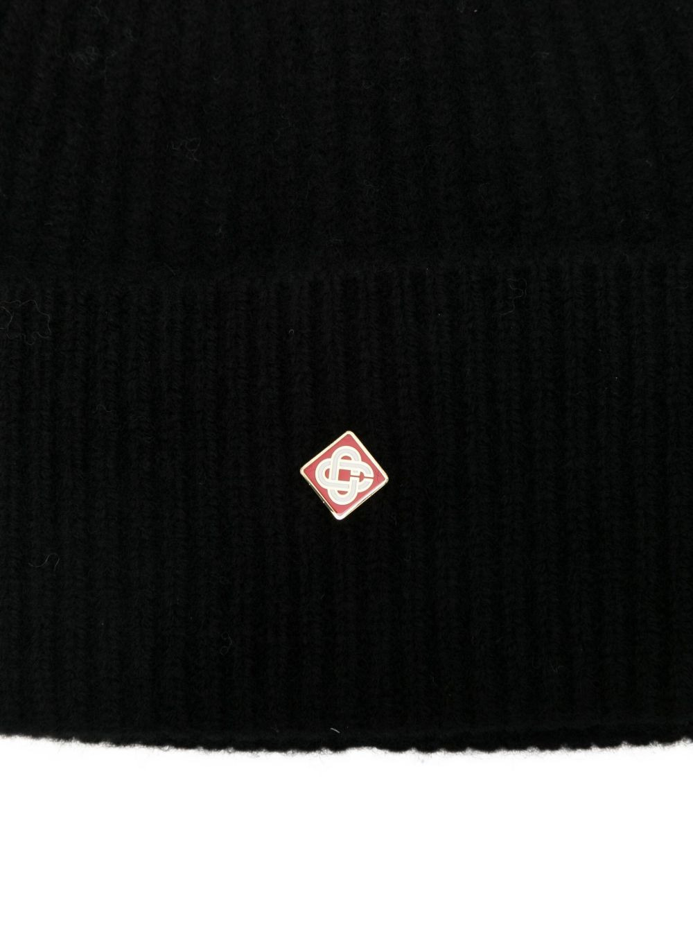 ribbed logo beanie - 3