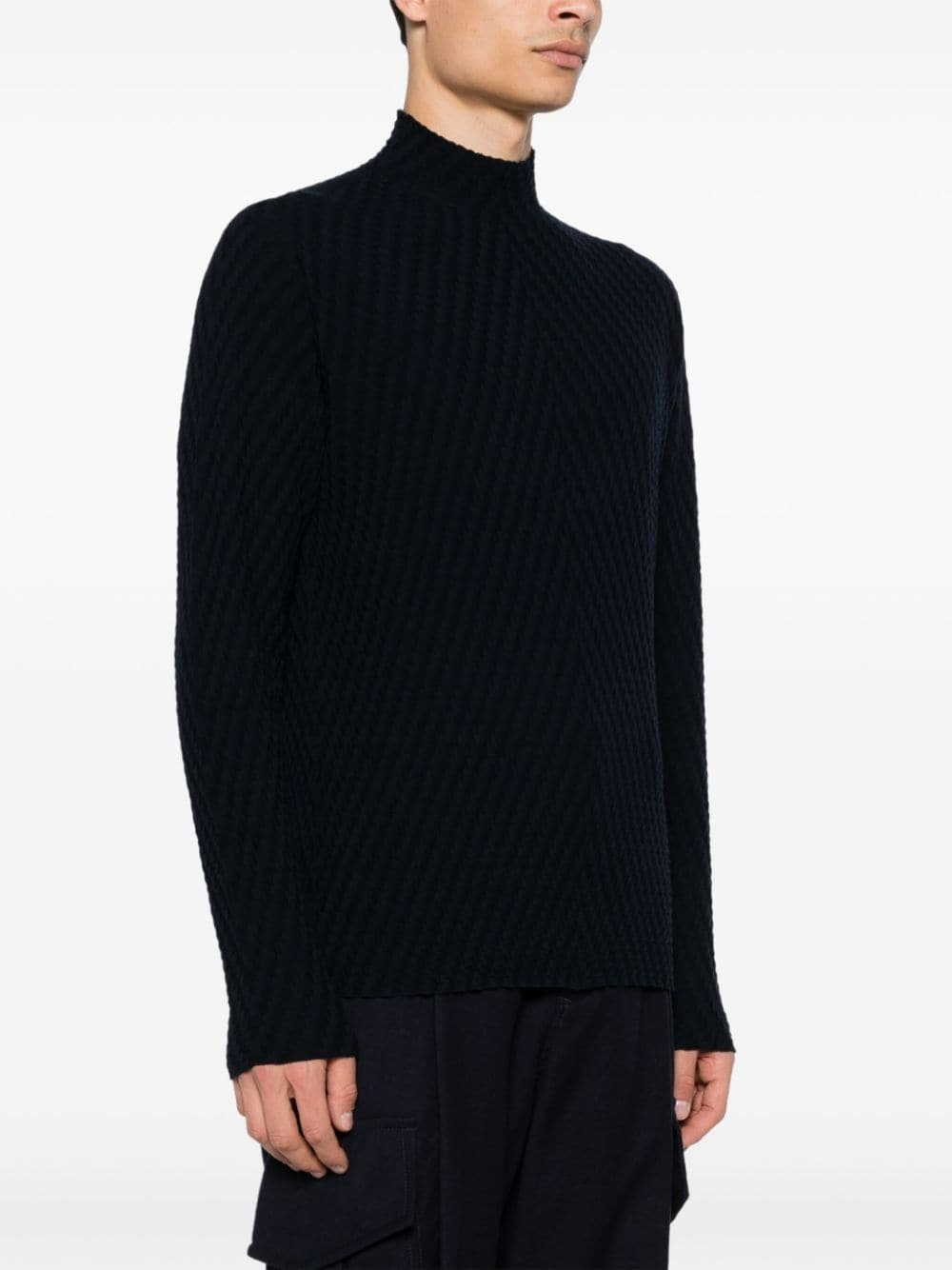 jacquard mock-neck sweater - 3