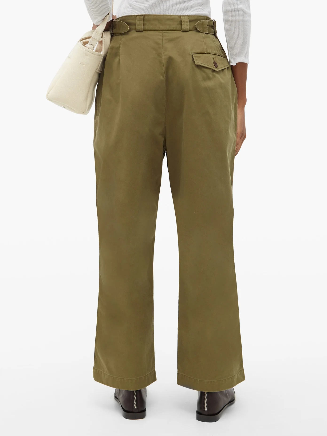 Sulfur pleated cotton-twill trousers - 5