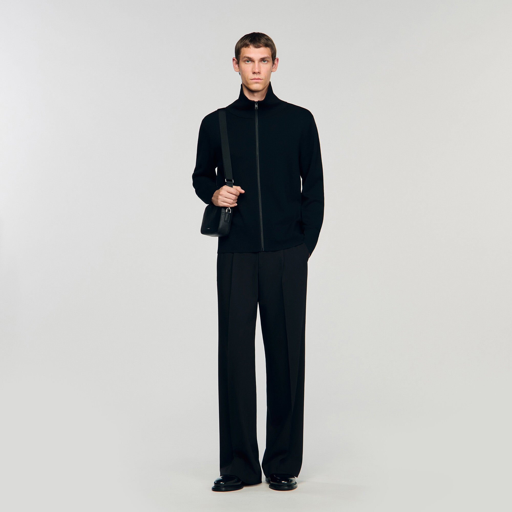 ZIP-UP WOOL CARDIGAN - 1