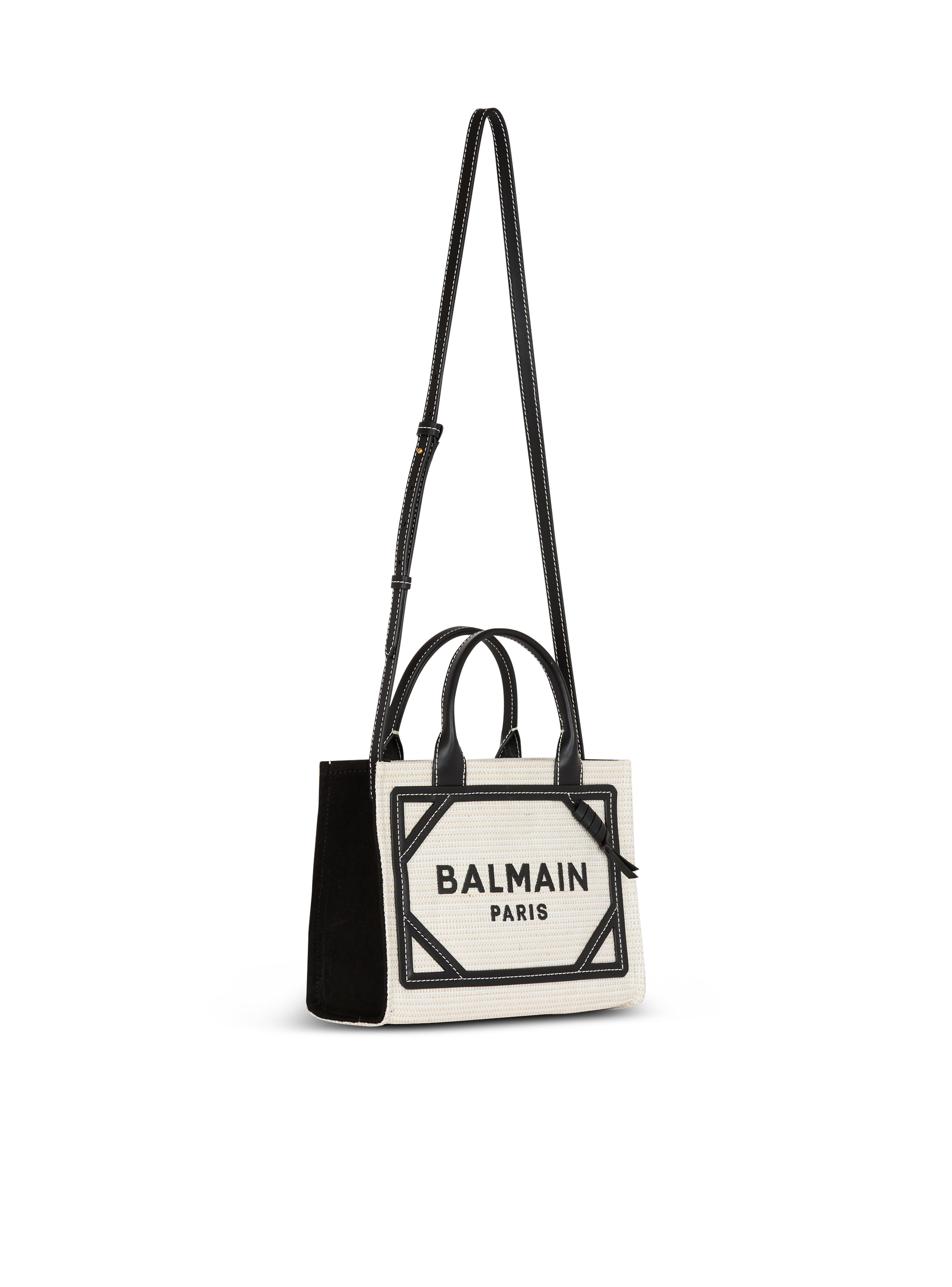 Small raffia B-Army tote bag - 3