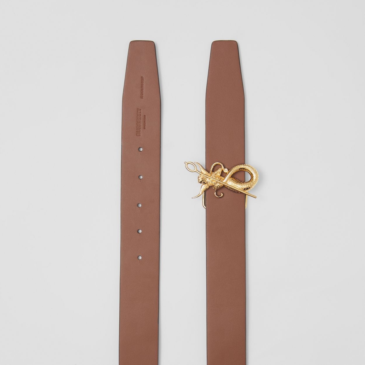 Reversible Mythical Alphabet Motif Leather Belt - 9