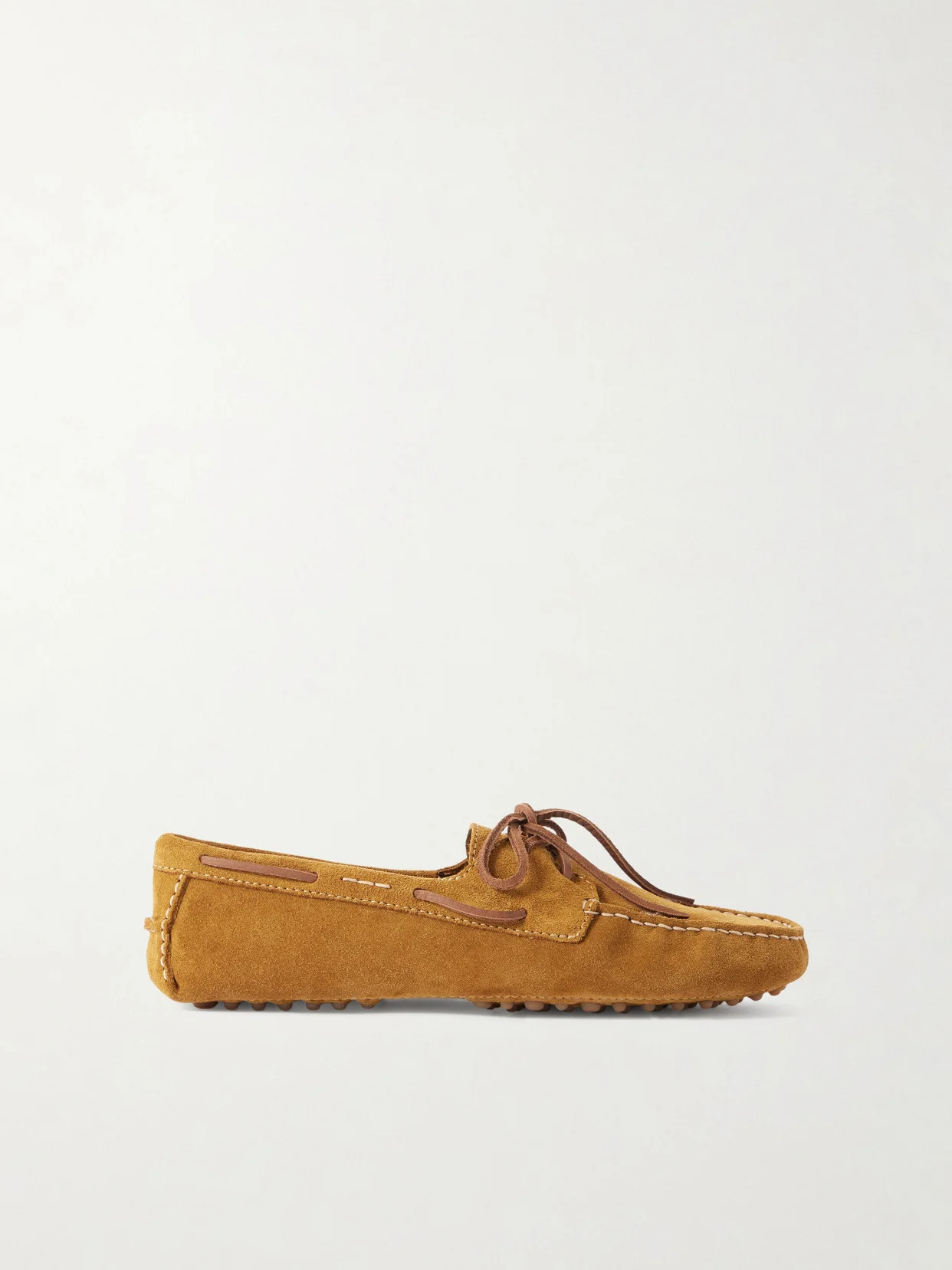 Leather-trimmed Suede Loafers - 1