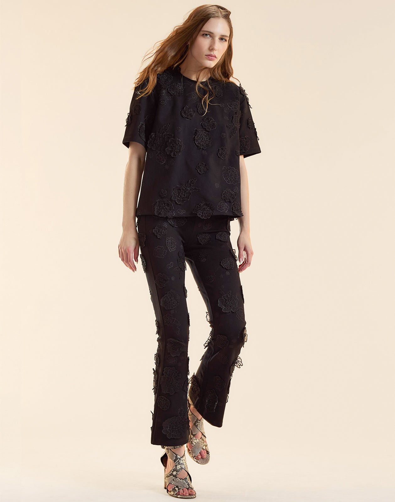 Pop Floral Applique Pant - 4