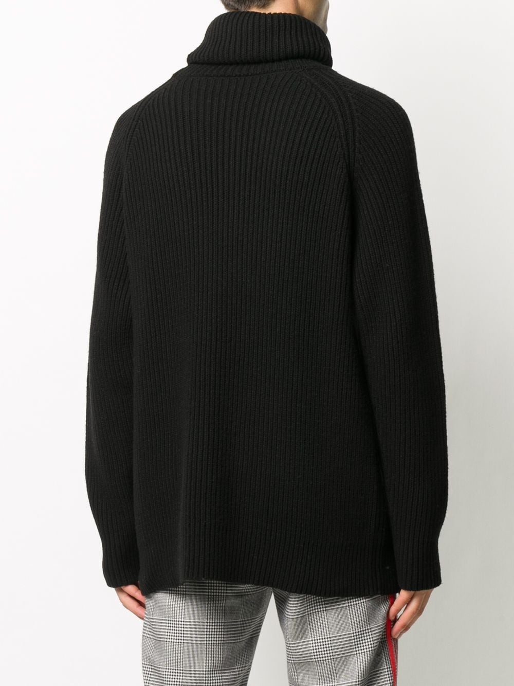 ribbed-knit roll neck jumper - 4