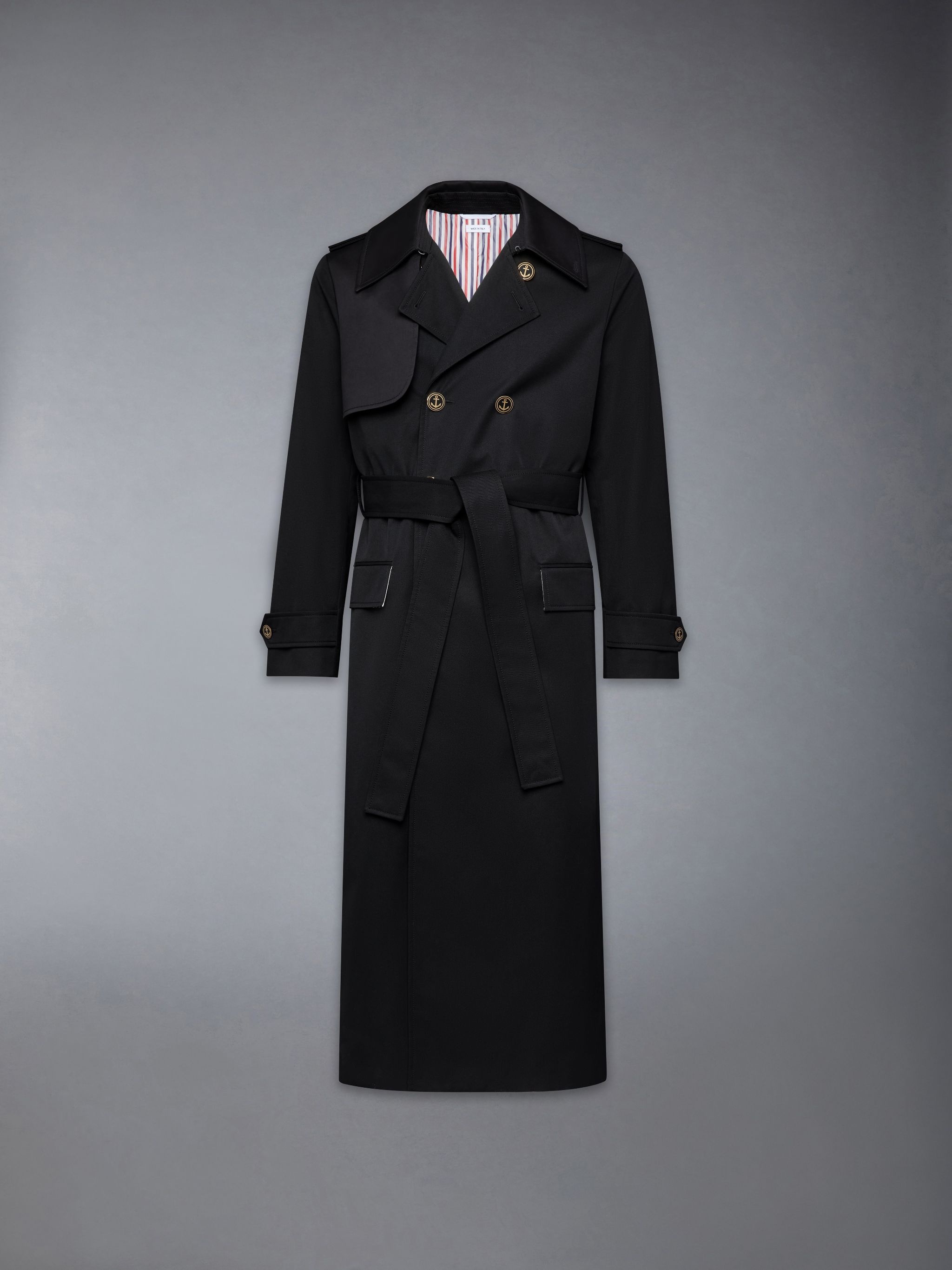 Waterproof Cotton Twill Elongated Trench Coat - 7