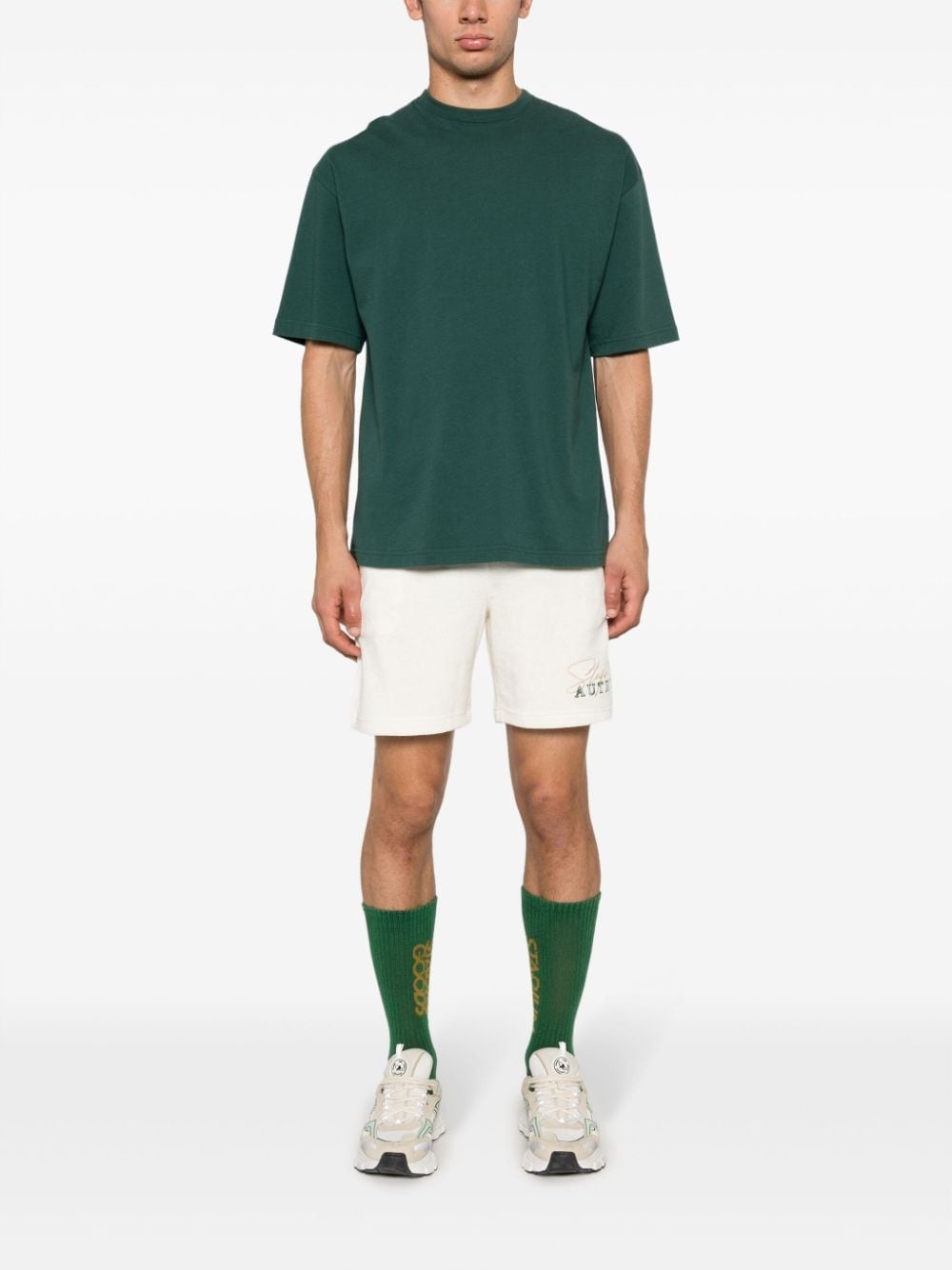 logo-embroidered track shorts - 3