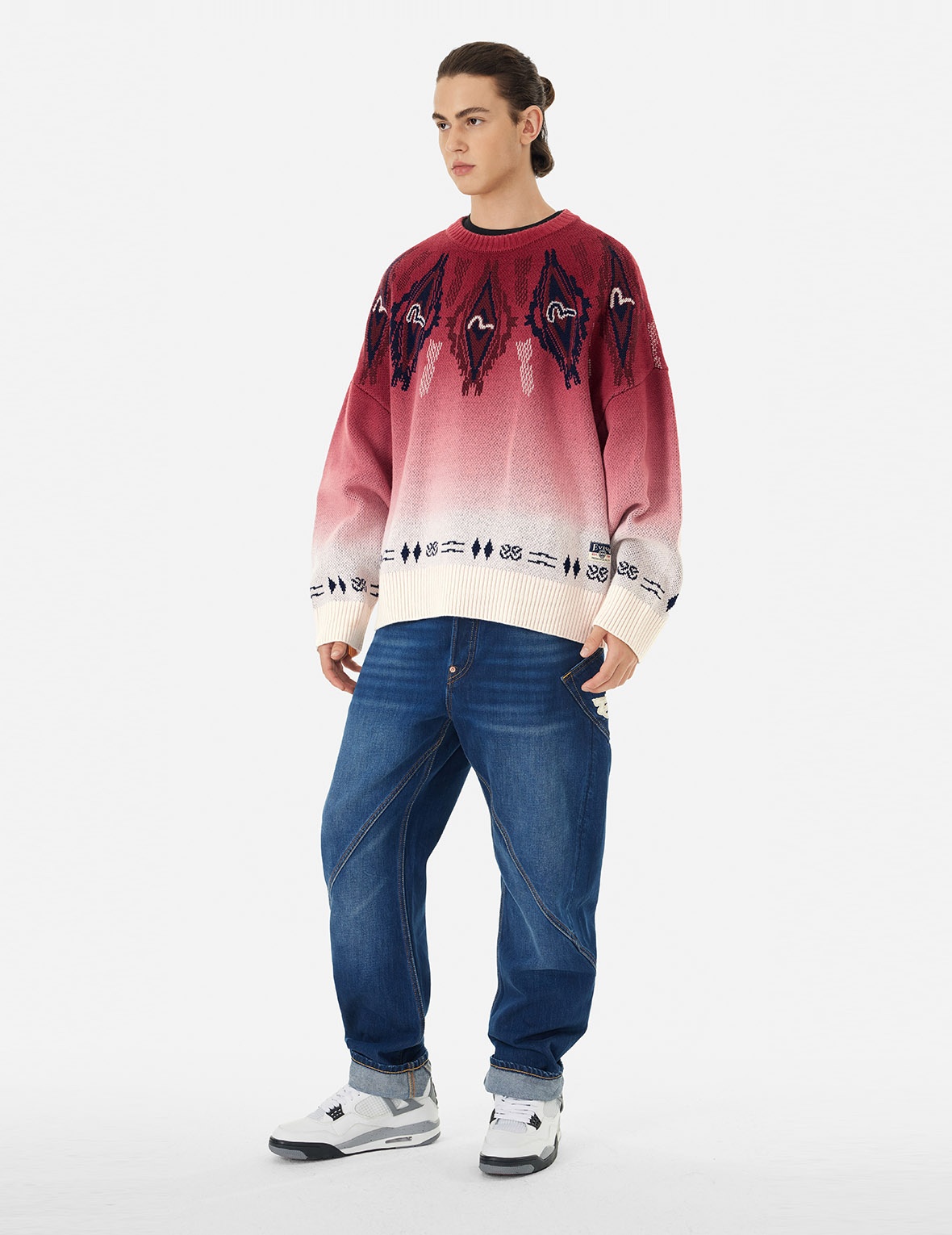 CHIMAYO TAPESTRY JACQUARD RELAX FIT KNIT SWEATER - 3
