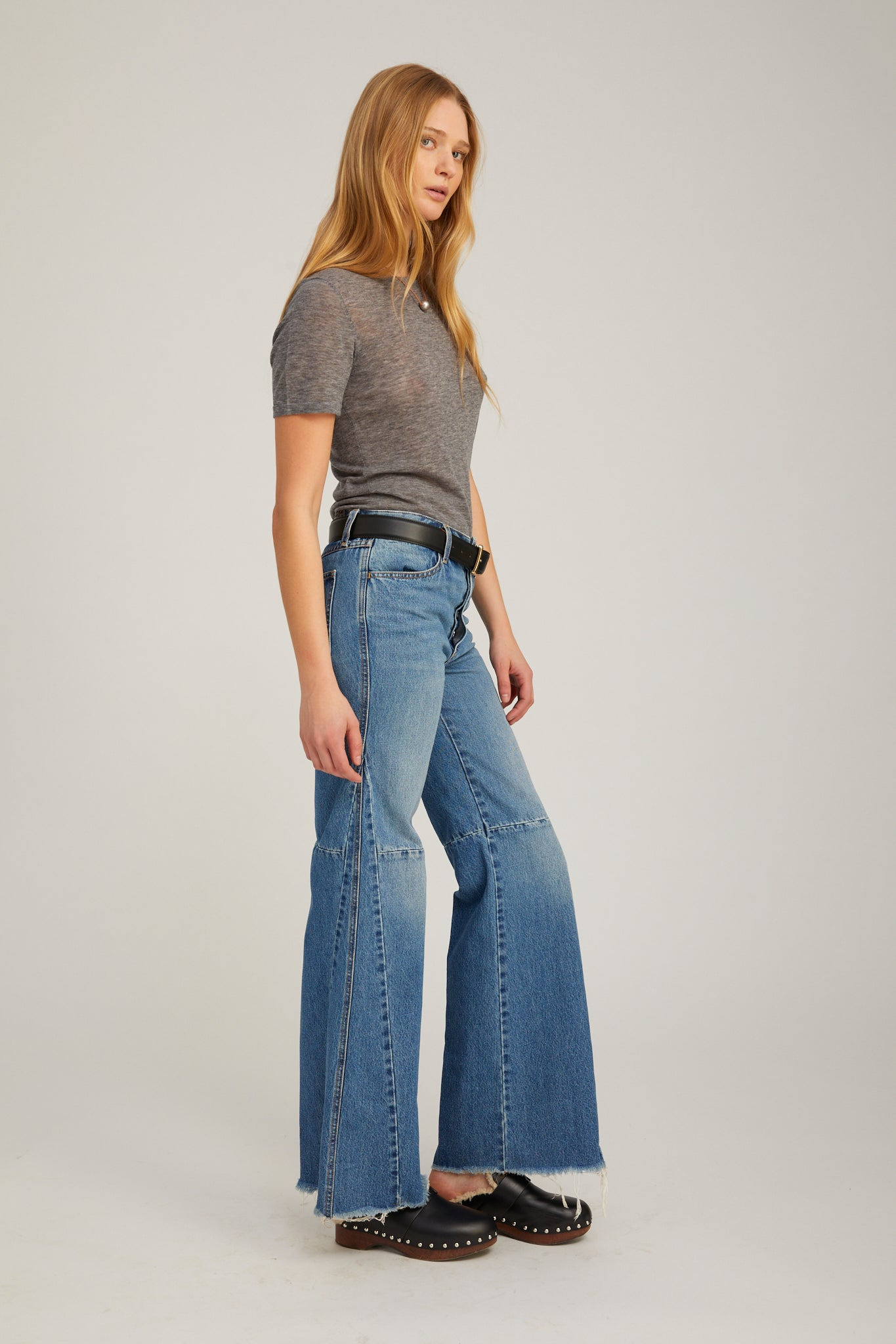 GREY TISSUE CASHMERE CLASSIC TEE - 5