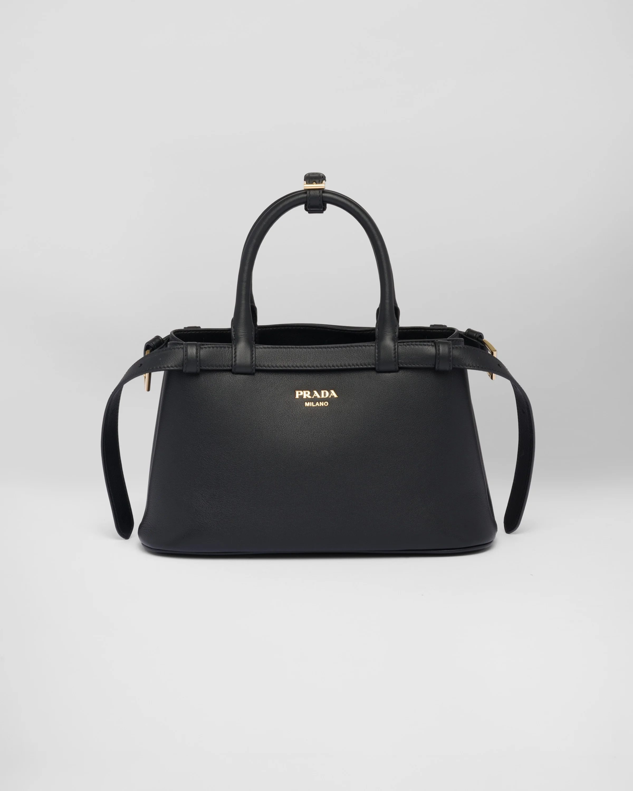 Prada Buckle small leather handbag with double belt - 1