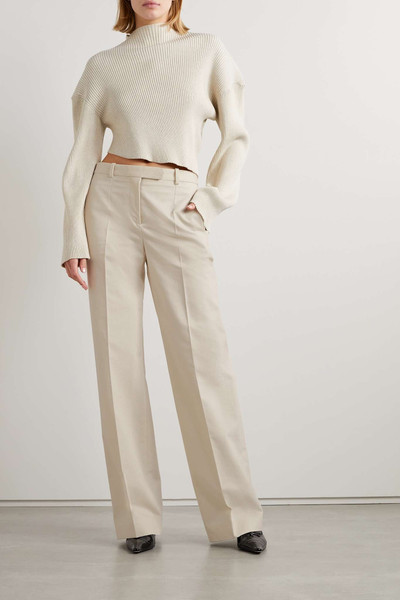 The Row Banew pleated cotton and wool-blend straight-leg pants outlook