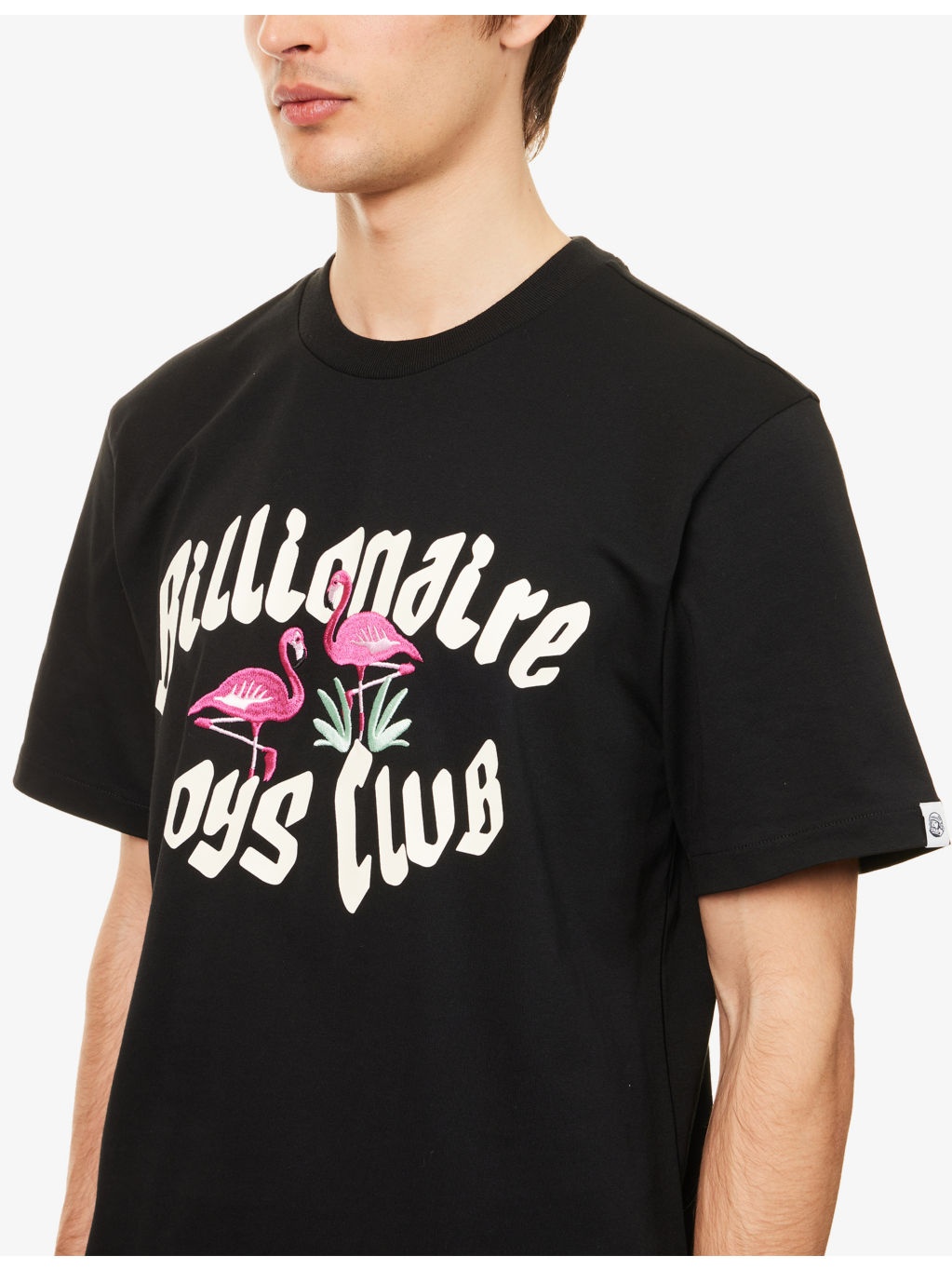 Flamingo Embroidered Cotton T-shirt - 5
