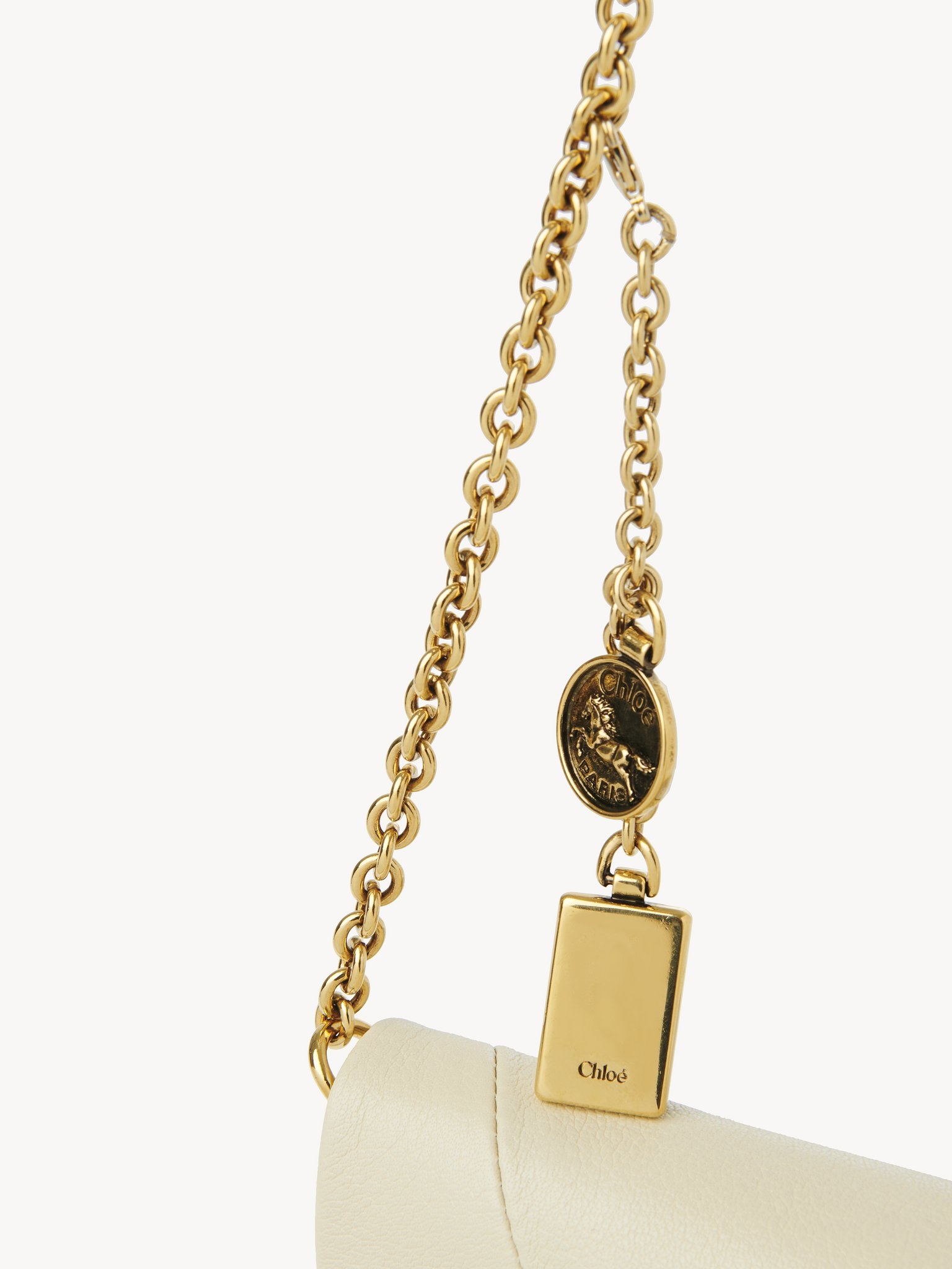 CHLOÉ SPIN FLAP WALLET ON CHAIN IN GRAINED LEATHER - 5
