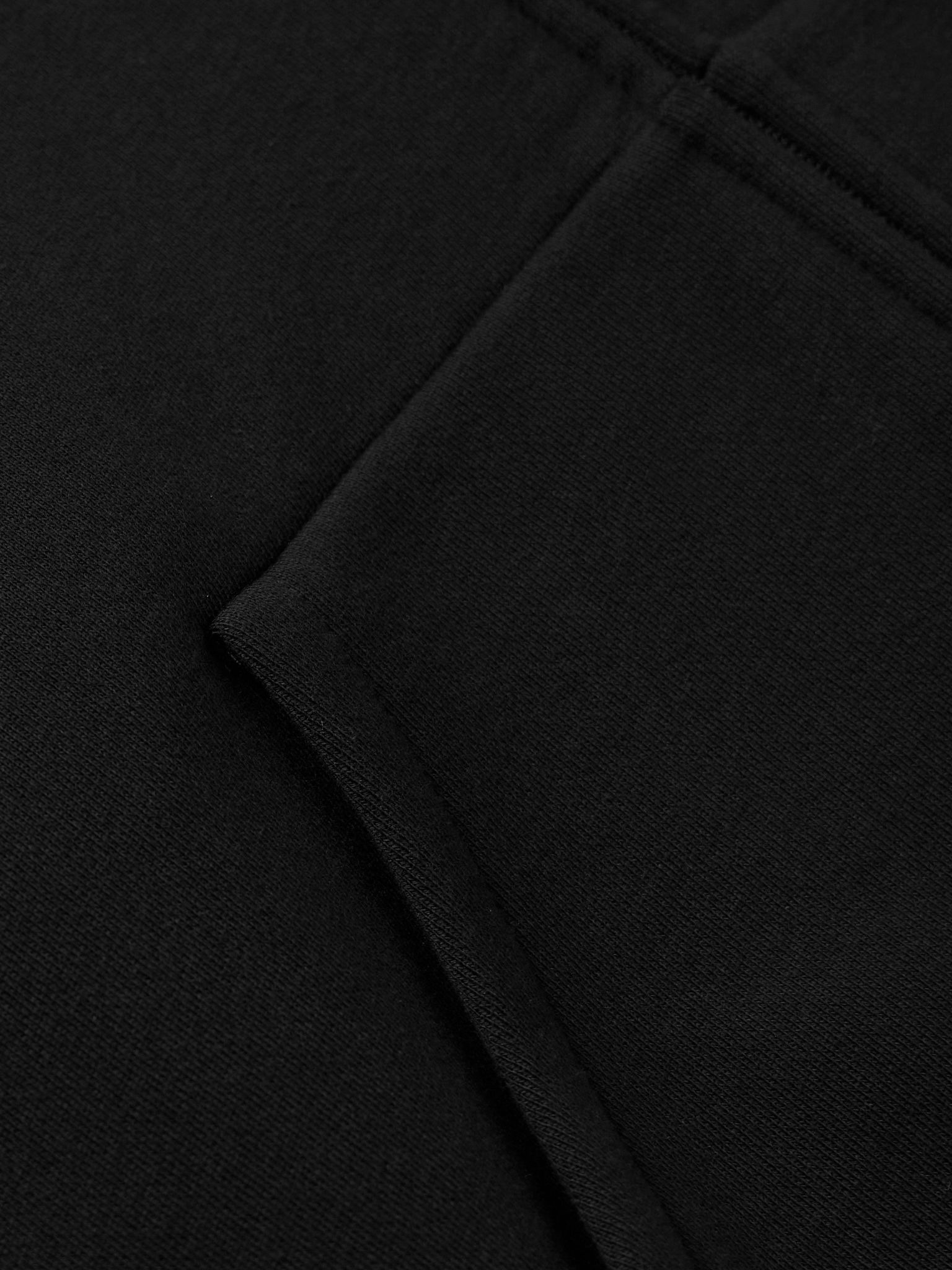 Logo-Appliquéd Cotton-Blend Jersey Zip-Up Hoodie Black - 4
