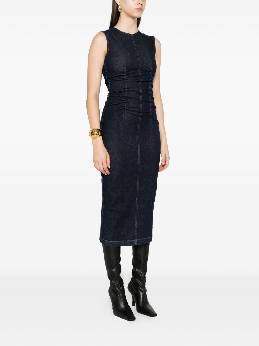 denim midi dress - 3