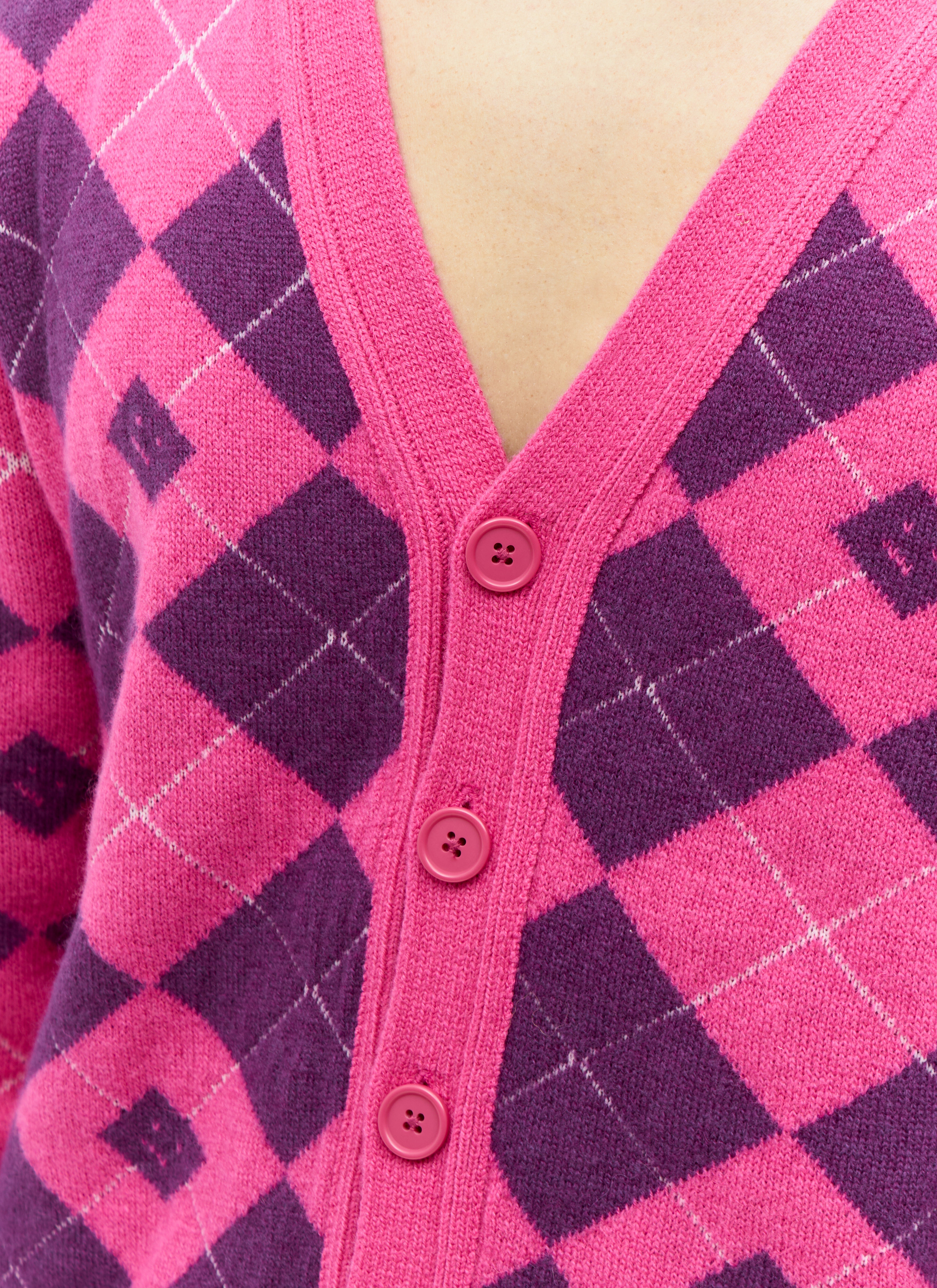 Argyle Jacquard Cardigan - 5