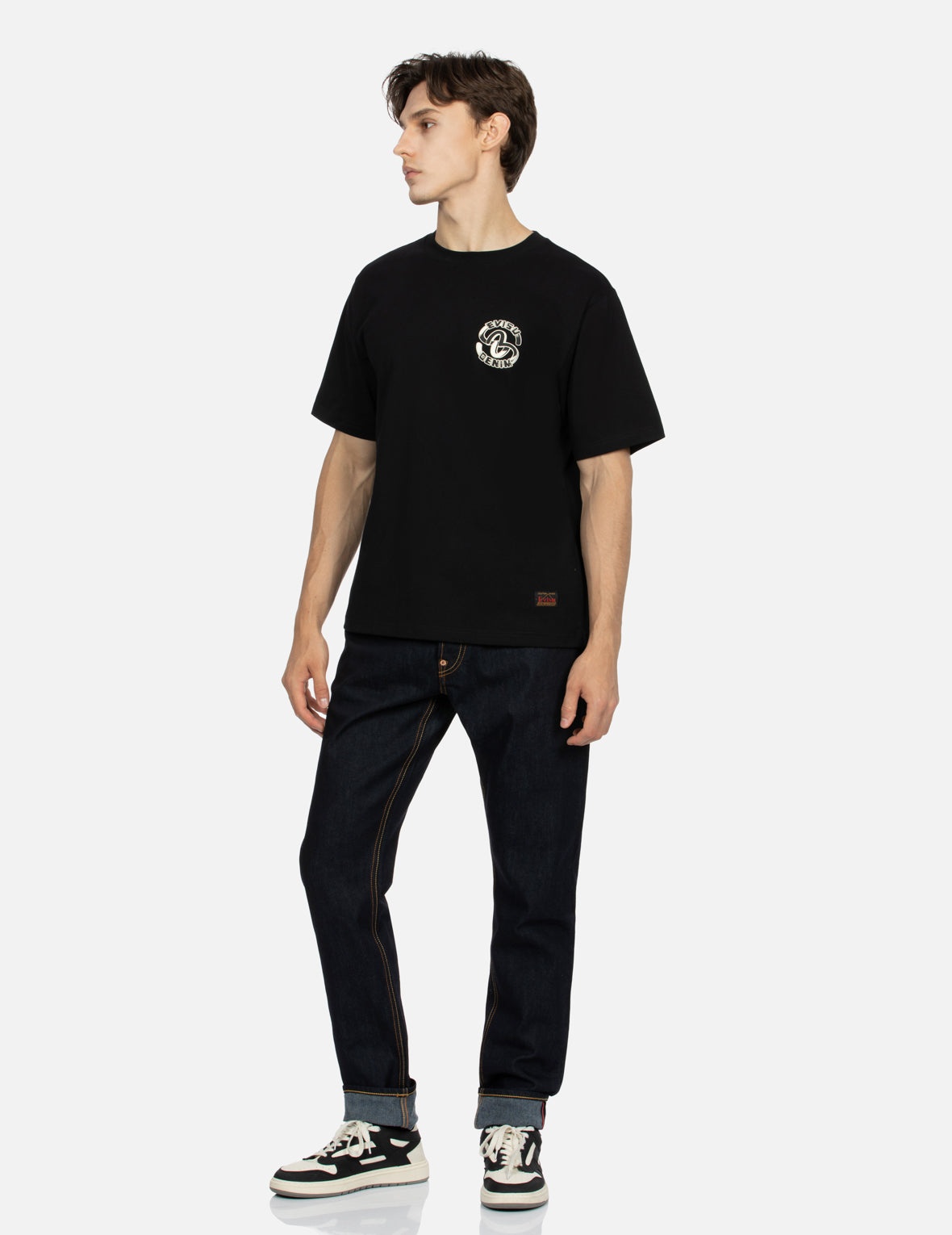 Brushstroke Seagull Print Carrot Fit Selvedge Denim Jeans #2017 - 4