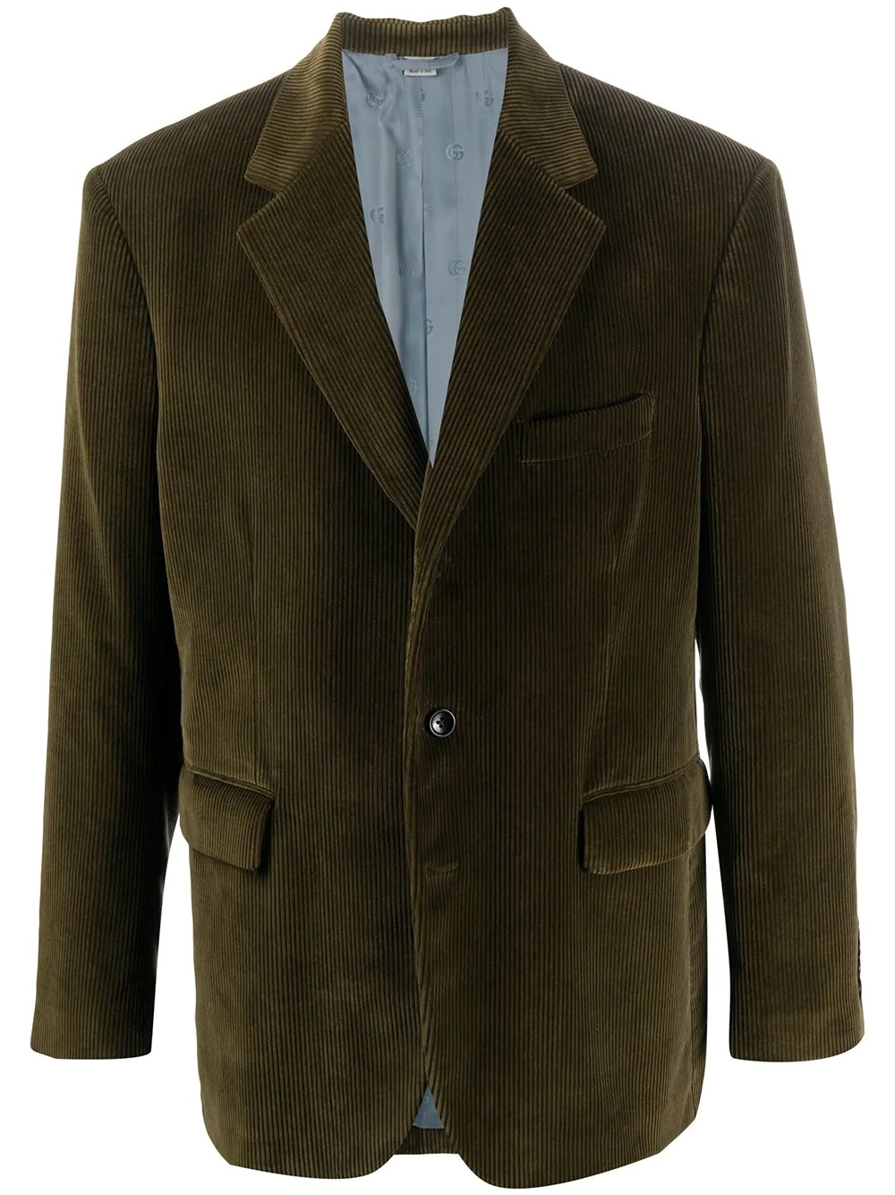 corduroy single-breasted blazer - 1