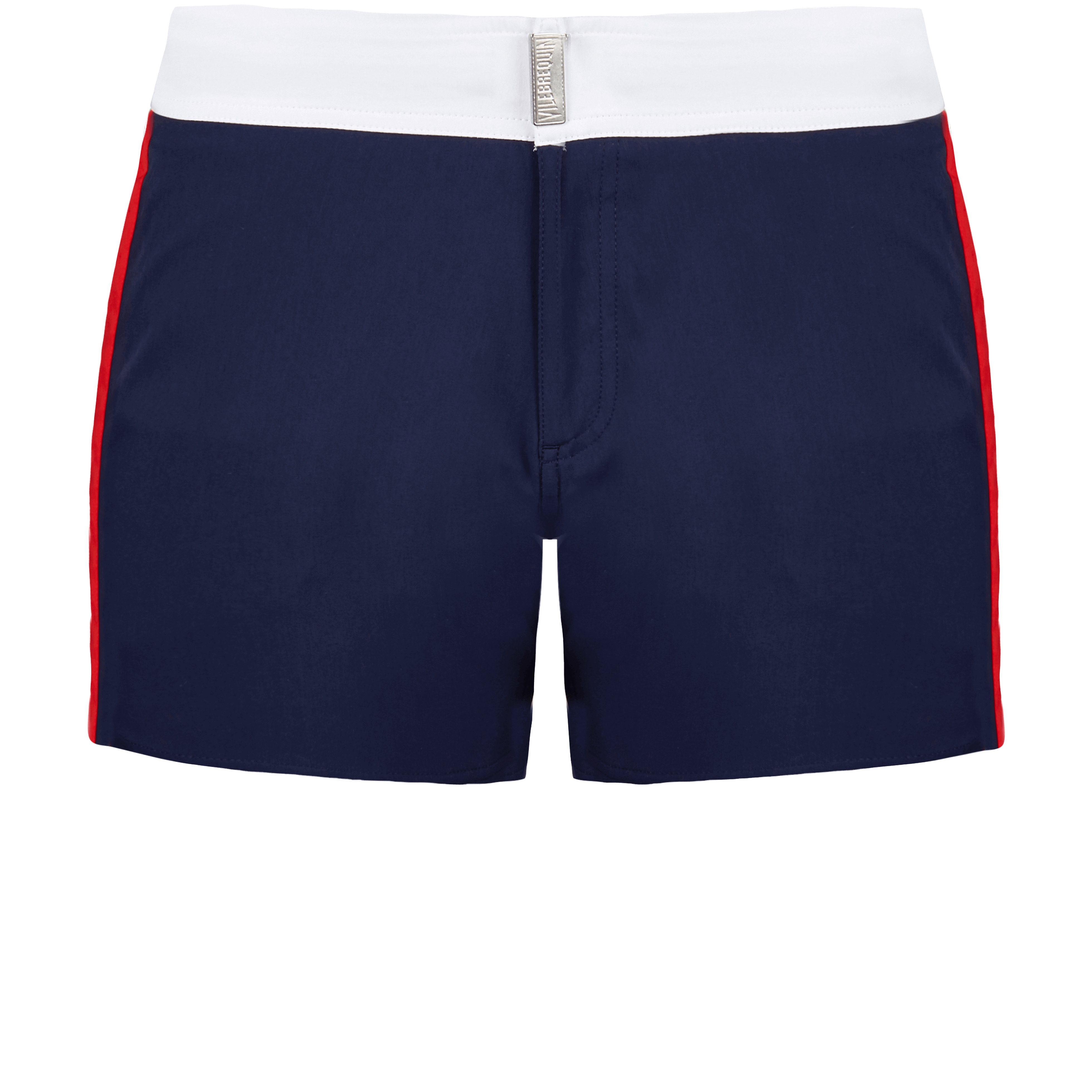 Men Stretch Swim Trunks Flat Belt Color Block - 1