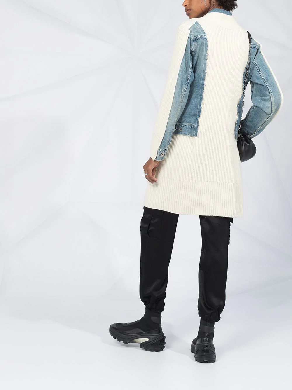 denim-panel hybrid cardi-coat - 6