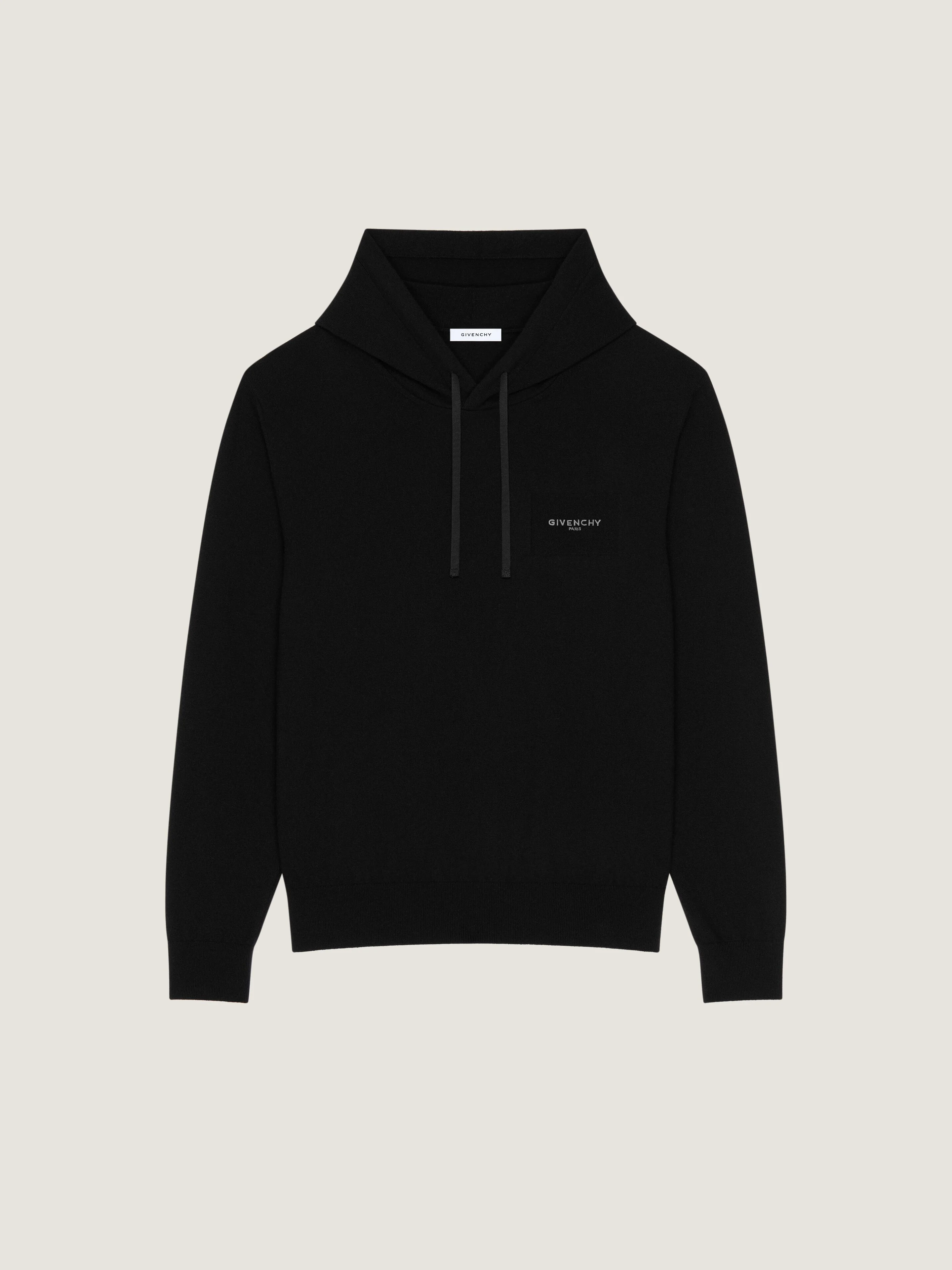 HOODIE IN WOOL AND CASHMERE EMBROIDERED GIVENCHY PARIS - 1