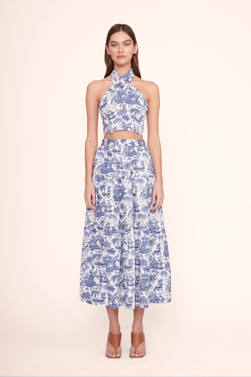 STAUD STAUD SEA SKIRT BLUE TOILE outlook