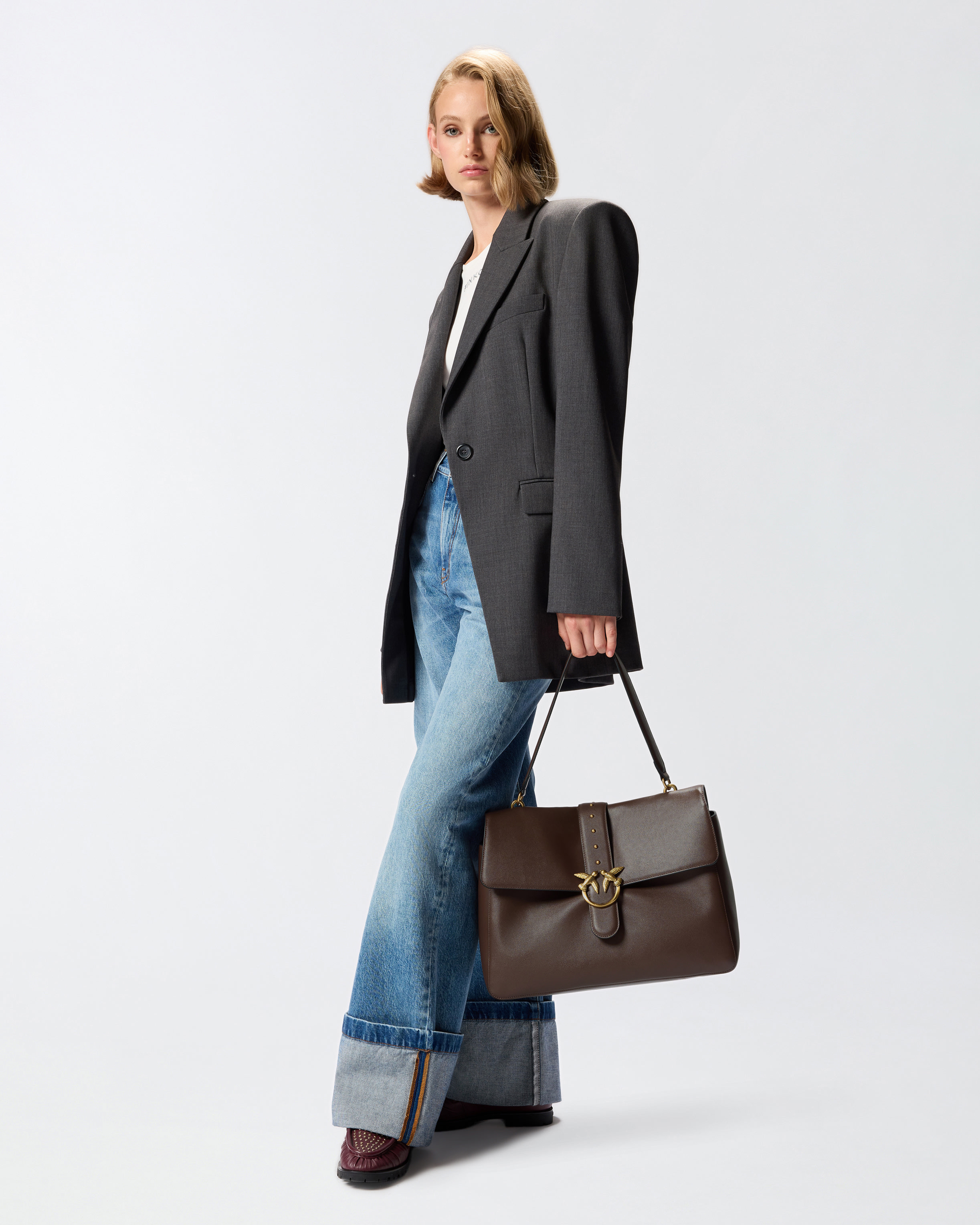 LEATHER MAXI LOVE BAG SLOUCHY SHOULDER BAG - 5