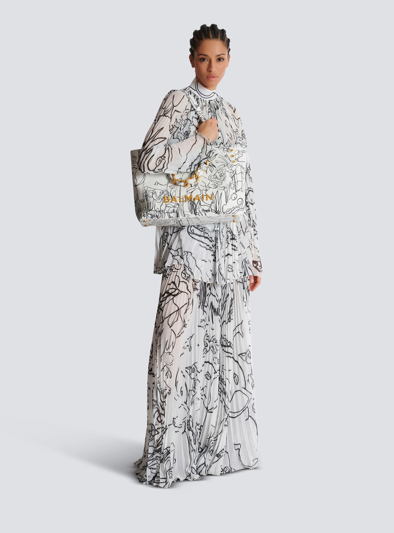 Balmain Disney x Balmain: The Lion King - 1945 Soft tote bag in Enfant Précoce print outlook
