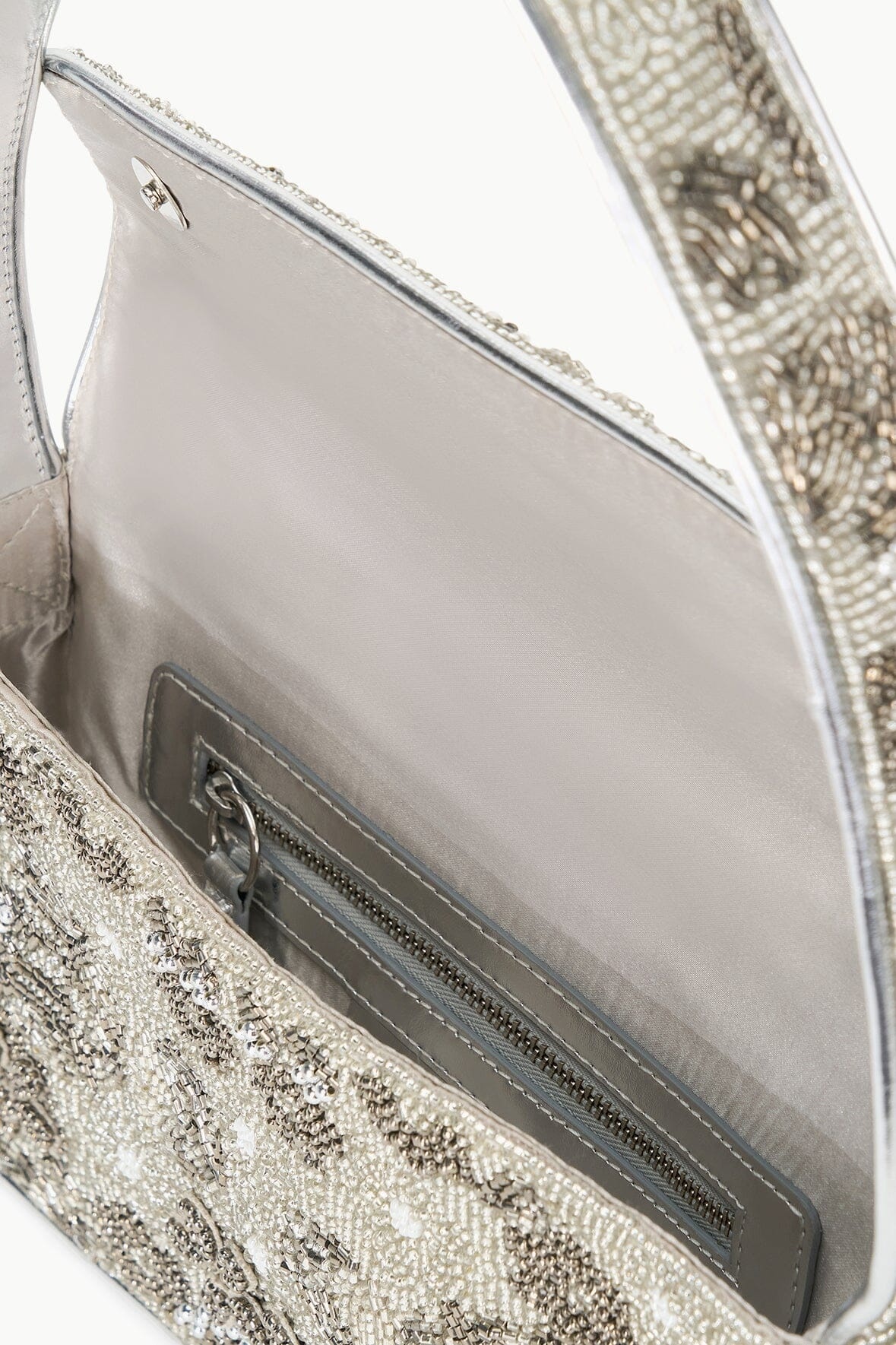 STAUD TOMMY BEADED BAG SILVER GARDEN PARTY - 5