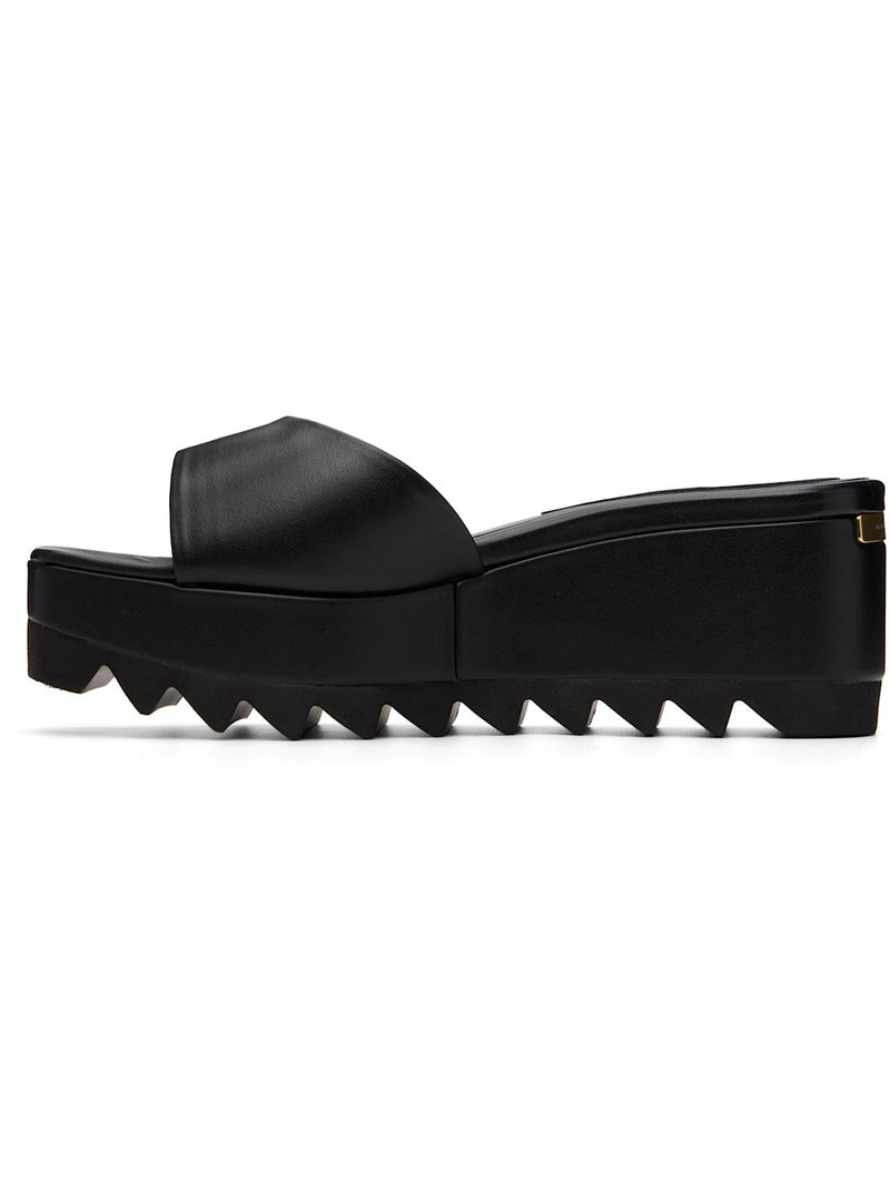 Stella McCartney Black Sneak-Elyse Wedge Slide Sandals outlook