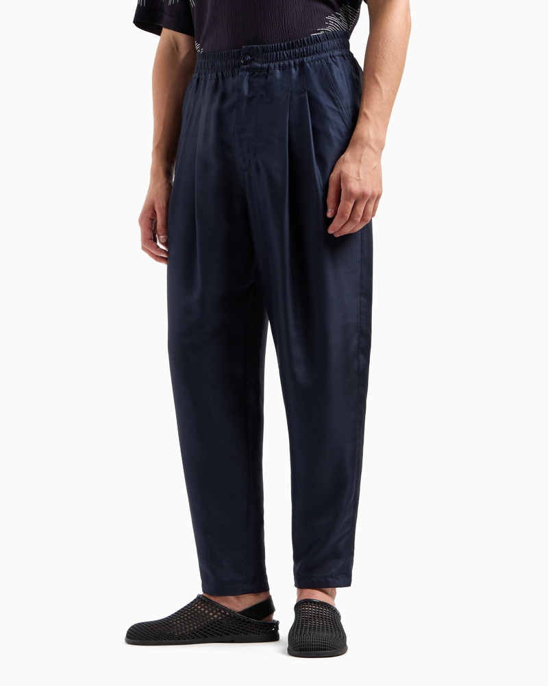 GIORGIO ARMANI COTTON-BLEND TWO-PLEAT TROUSERS outlook