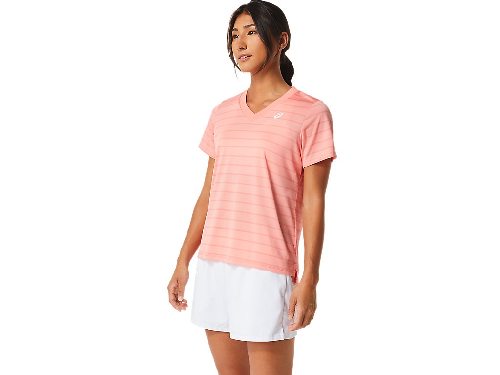 WOMEN'S COURT STRIPE SHORT SLEEVE TOP - 3