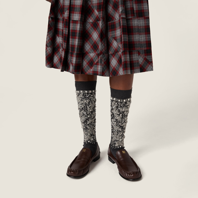 Tartan patchwork midi skirt 5