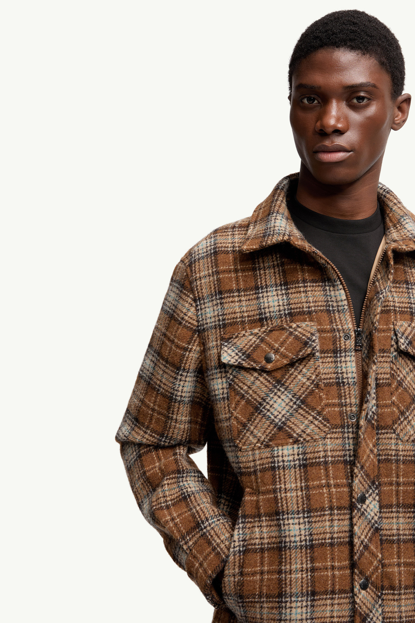 Checked Wool Shirt Jacket - 6