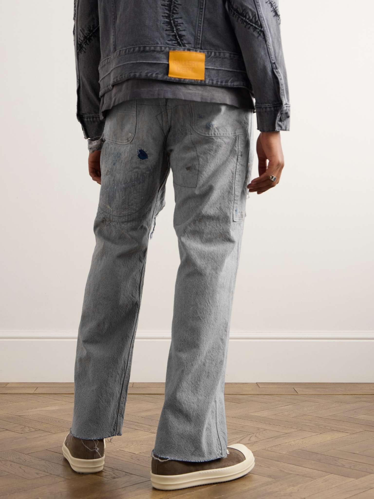 SAINT M×××××× Straight-Leg Distressed Striped Paint