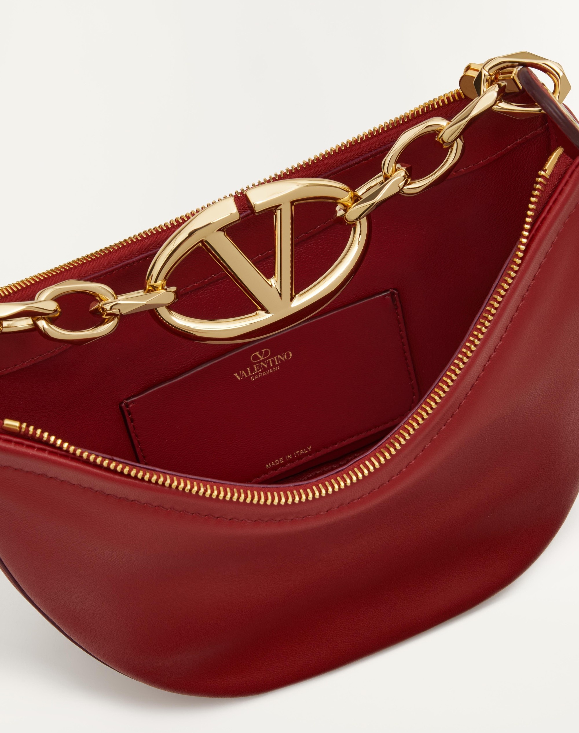 VLOGO MOON MINI HOBO BAG IN NAPPA LEATHER WITH CHAIN - 6