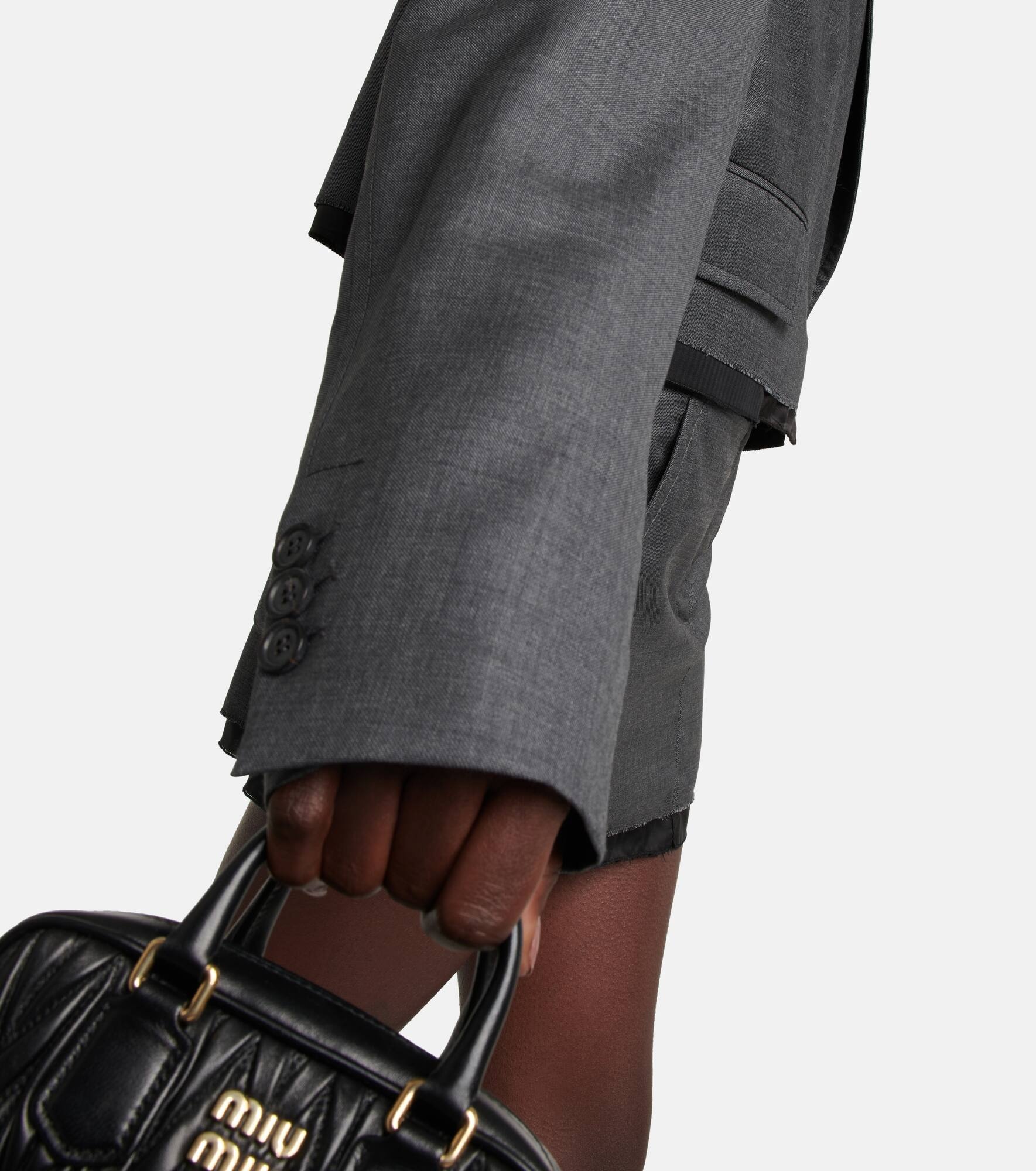 Cropped virgin wool blazer - 5