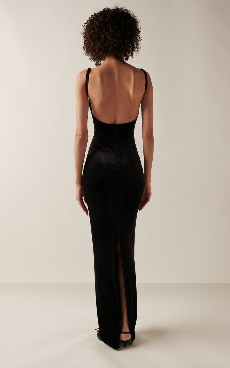 Velvet Bustier Gown black 4